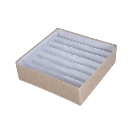 XIANXIAN 7-Compartment Organizing Box Underwear Storage Box Underwear Lattice Finishing 7 Bag Storage Folding Box Bra Washable Box Linen Storage Storage Bags
