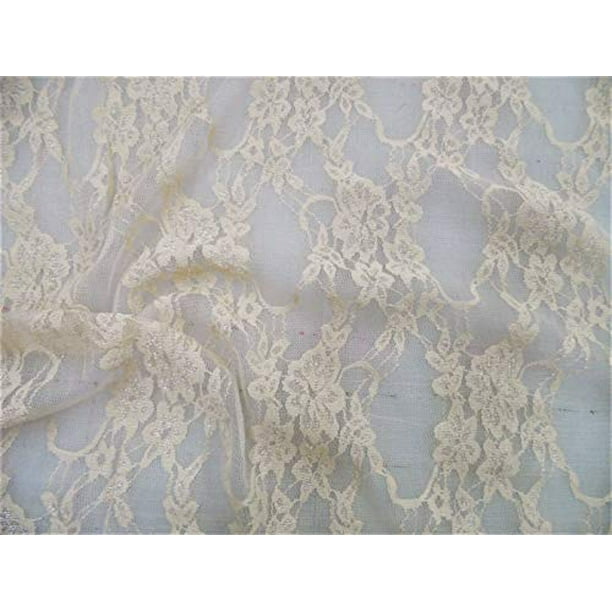 5 Yard lot Stretch Mesh Lace Fabric Light Nude Floral Sheer Metallic