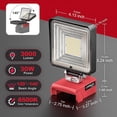 thumbnail image 2 of Cordless Flood Light para Batería de Milwaukee de 18v, Luces de Inundación Inalámbricas de 30W 3000LM con Protección de Bajo Voltaje y Puerto de Carga USB y Tipo C, 2 of 6