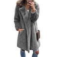 thumbnail image 2 of Women's Ladies Warm Coat Jacket Winter Solid Turn Down Collar Outerwear Jacket Juniors Womens Fall Jacket Sweater Bed Jackets Insulated Jacket Women Winter Jacket Women Dire Jacket Zip up Women Jacket, 2 of 5