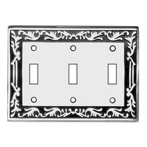 Victorian Switch Plate Triple Toggle Chrome Solid Brass | Renovator's Supply