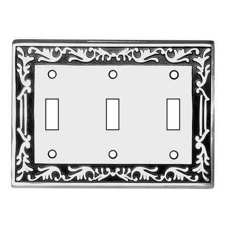 - Victorian Switch Plate Triple Toggle Chrome Solid Brass | Renovators Supply