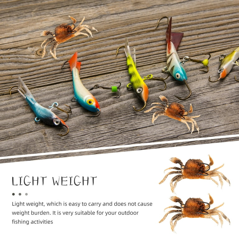 2pcs Simulation Crab Shaped Fishing Lures with Hook Outdoor Fishing Baits  (Brown)