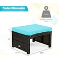 thumbnail image 5 of YYEAN  2 Pieces Patio Rattan Ottomans, All Weather Outdoor Footstool Footrest Seat with Soft Cushion, Hidden Zipper, High-Density Sponge, Wicker Ottoman Seat for Patio, Garden, Poolside (Turquoise), 5 of 10