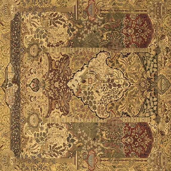 Ahgly Company Indoor Square Persian Brown Traditional Area Rugs, 4' Square