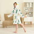 thumbnail image 4 of FORMRS Niños Bathrobe Unisex Hooded Robe Soft Plush Pajamas Sleepwear, Size 2-3T, Green Abstract Pattern, 4 of 7