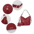 thumbnail image 6 of MKF Collection Jordina Vegan Leather Women's Shoulder Bag & Wristlet Wallet 2 pcs, Functional Purse Hobo Hanbag by Mia K - Cognac, 6 of 12