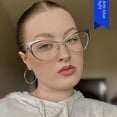 thumbnail image 3 of Gafas planas de ojo de gato de cuero de acero, montura de gafas de metal anti-luz azul para mujer de estilo retro de Europa y Estados Unidos, 3 of 5
