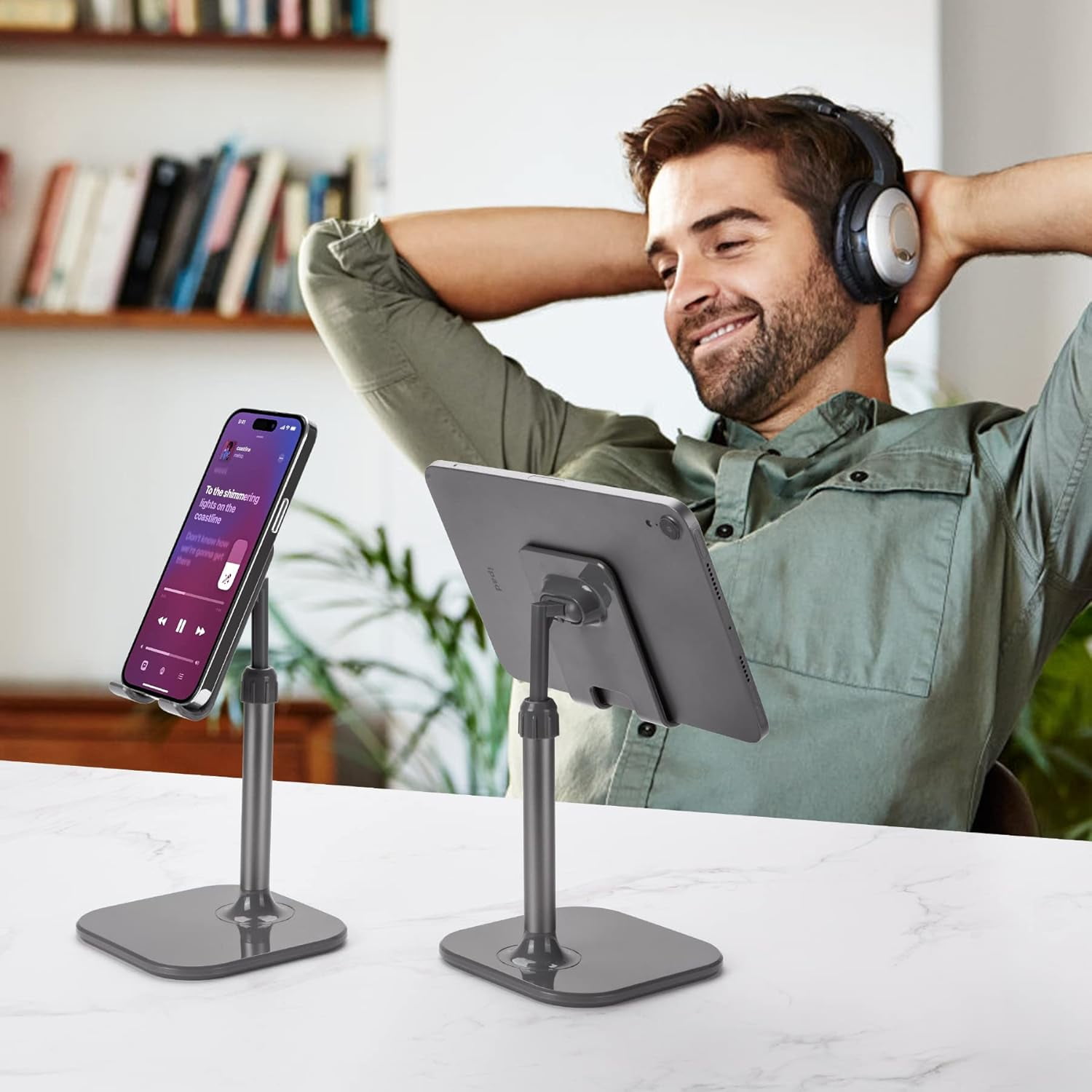 Cell Phone Stand, Stocking Stuffers Gifts for Teens Girls Boys Adults Women Men Mom Wife, Phone Stand for Desk, Phone Holder Stand Compatible with iPhone and All Mobile Phones Tablet, Pink