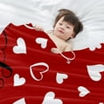 thumbnail image 5 of Valentine's Day Throw Blanket 29.53x39.37 in Pink Red White Romantic Love Heart Flannel Blanket Warm Soft Plush Fleece Blanket for Mom Couple Girlfriend Home Bed Sofa Couch Chair, 5 of 7