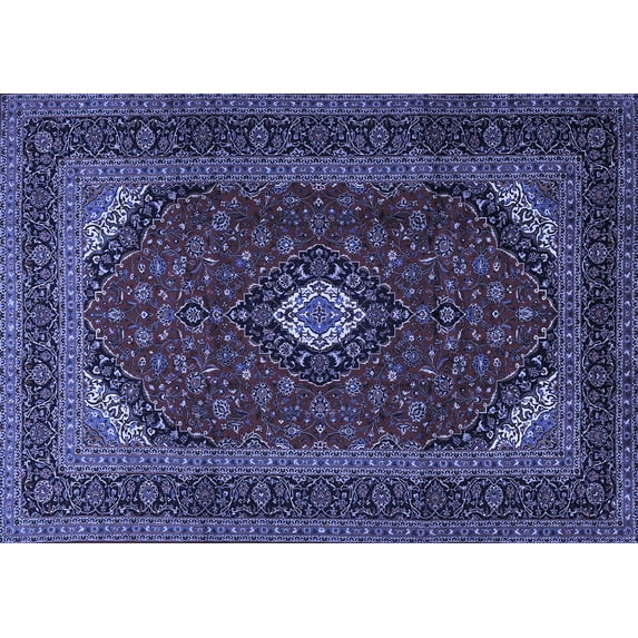 Ahgly Company Indoor Rectangle Medallion Blue Traditional Area Rugs, 3' x 5'