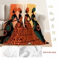 thumbnail image 5 of Black Women Blanket Soft Cozy Warm Throw Blanket for Couch, Plush Fuzzy Flannel Fleece Blankets for Sofa, African Southwestern Boho Orange Yellow Bed Blankets Lightweight Gifts for Women, 50"x60", 5 of 9