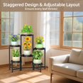 thumbnail image 2 of LASZOLA 6 Tiered Folding Plant Stand Indoor for Multiple Large Planter, Tall Heavy Duty Adjustable Rack with Rust Proof Plastic Shelving, Sturdy Vertical Tree, 2 of 7