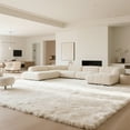 thumbnail image 3 of Ultra Soft Rug for Living Room, 9'x12' Fluffy Shag Area Rug for Bedroom, Dorm Bedside Modern Home Decor, Cream White, 3 of 8