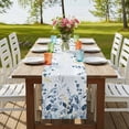 thumbnail image 4 of Table Runners 120 Inches Long Dress Scarves, Navy Blue Eucalyptus Leaves Farmhouse Coffee/Dining/Kitchen Table Runner for Living Room, Retro Country Leaf Botanical 13x120 Inch, 4 of 9