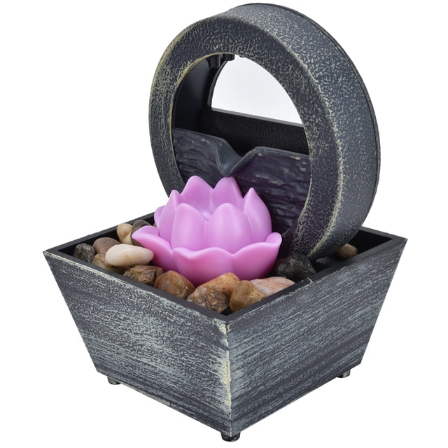 Tabletop Fountain,3V USB Plastic Flower LED Tabletop Fountain USB Tabletop Fountain Reliable and Durable