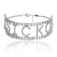 thumbnail image 1 of Collier Ras du Cou Mode pour Femmes avec Strass et Lettres en Alliage, 1 of 10