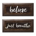 thumbnail image 2 of Gango Home Decor Contemporary Believe & Just Breathe; Two 18x6in Art Prints in Brown Frames, 2 of 6