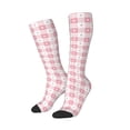 thumbnail image 2 of Fotbe Plaid Heart print Women's Men's Novelty Crew Socks Cotton Socks Knee High Socks for Walking,Running,Nurses,Pregnancy, 2 of 9