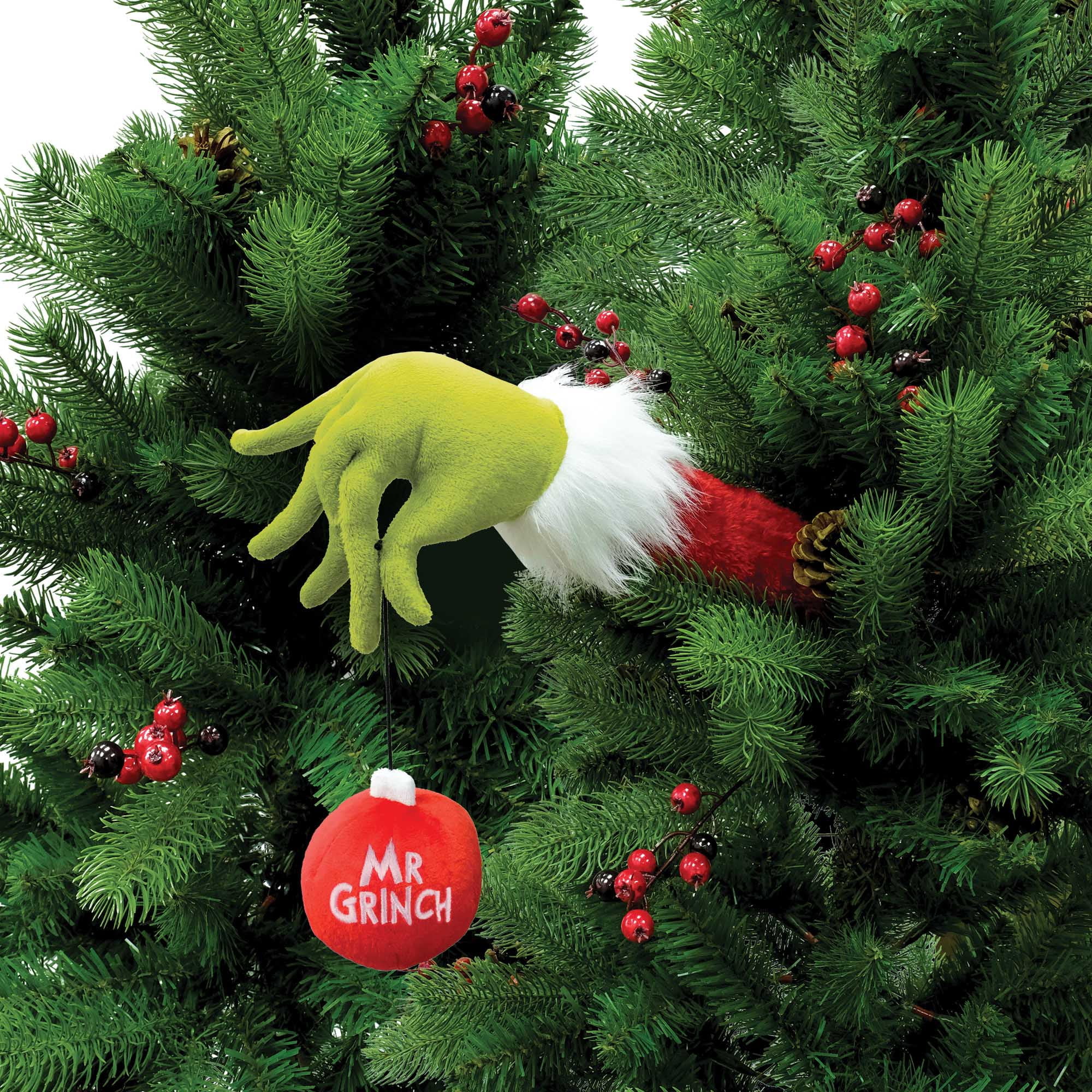 Dr Seuss' The Grinch Who Stole Christmas, Grinch Arm Stealing Ornament  Christmas Tree Decoration, Plush