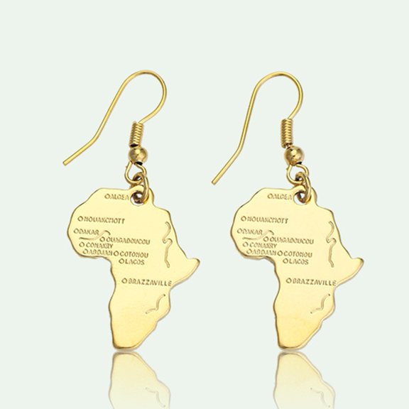 SmartBy Vintage Women Africa Map Dangle Drop Hook Hoop Earrings Piercing Jewelry Gift