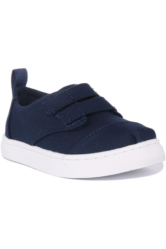 Cordones Infant's Canvas Slip On Trainers With Double Strap In Blue Size 10