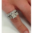 thumbnail image 4 of Pompeii 3 1/2ct Princess Cut Diamond Engagement Ring Wedding Set 14K White Gold (G/H,I1), 4 of 6