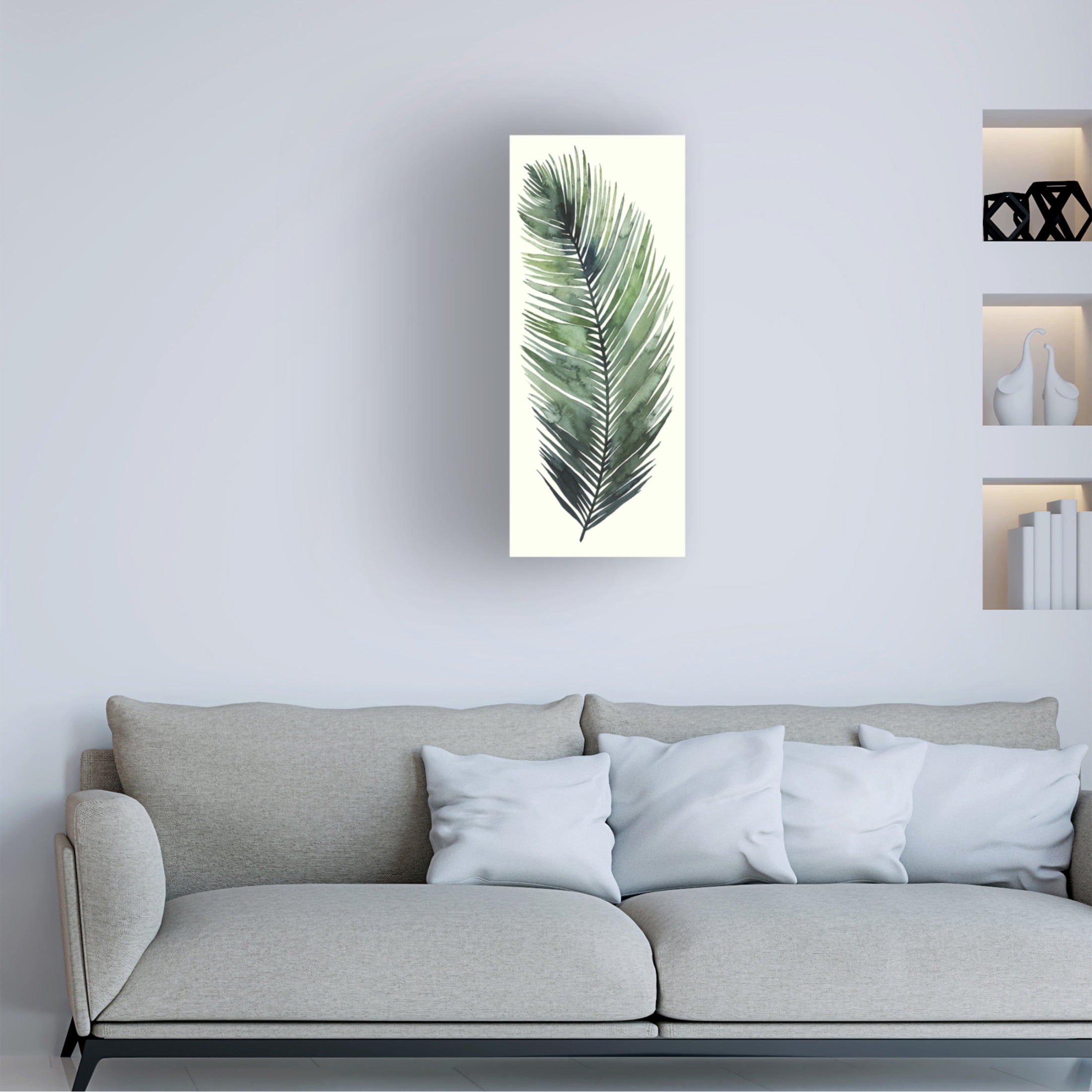 Canvas Wall Art - Grace Popp 'Dancing Palm I' Wall Art for Living Room, Bedroom, or Office Décor by Trademark Fine Art - 14 x 32 Inches