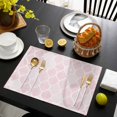 thumbnail image 3 of Pink Geometric Placemats Set of 8, Morocco Modern Simple Abstract Aesthetic Placemats for Dining Table, Place Mats for Kitchen Tabletop, Waterproof Wipeable Dining Table Mats Set, 3 of 9