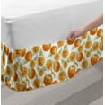 thumbnail image 2 of Nature Bed Skirt, Orange Fruit Leaves Pattern Watercolors Citrus Eco Juicy Healthy Food Artwork, Elastic Bedskirt Dust Ruffle Wrap Around for Bedding Decor, 4 Sizes, Orange Pale Green, by Ambesonne, 2 of 2