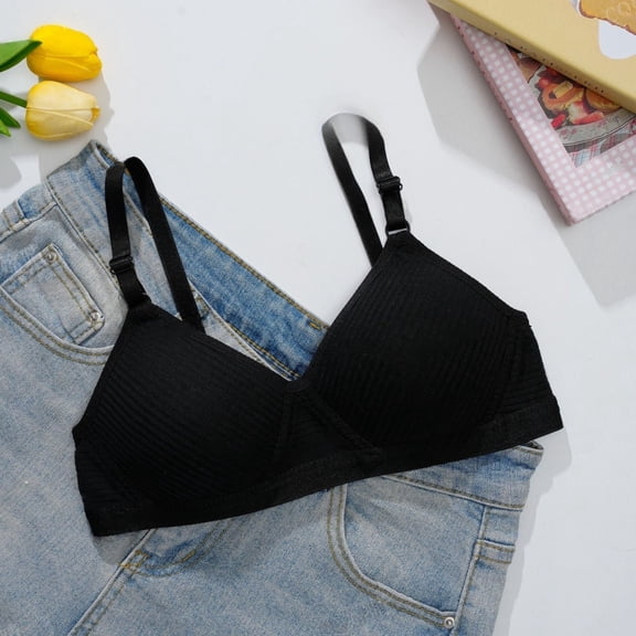 WCJM Women'S Terylene Cotton I Nylon Underwear Soft Cotton Front Buckle Middle Aged And Elderly Underwear Women Smooth No Underwire Wide Strap Vest Type New Large Size Bra