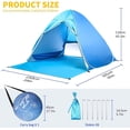 thumbnail image 6 of Beach Tent,Pop Up Beach Shade, UPF 50+ Sun Shelter Instant Portable Tent Umbrella Baby Canopy Cabana for Adults Baby Kids Outdoor Activities Camping Fishing Hiking Picnic, 6 of 6