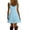 Blue, variant on Womens Summer V Neck Linen Mini Dress Casual Spaghetti Strap Ruffle Hem Dresses Tummy Control Sundress Green S Fashion