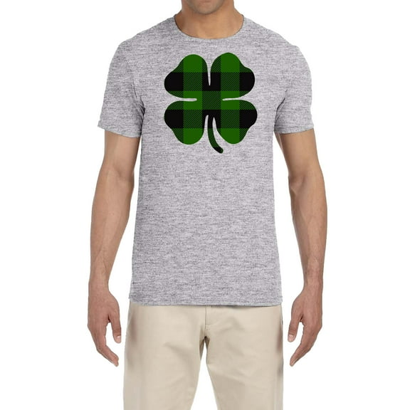 St. Patrick's Day Men's Shirt Irish Plaid Shamrock Soft Style Ring Spun Tee