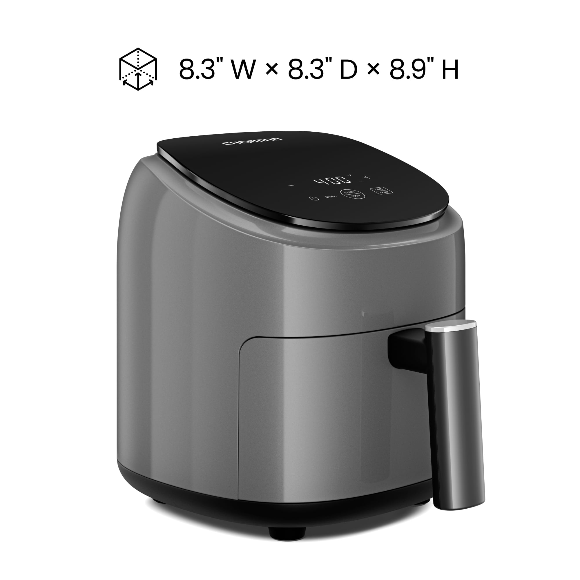 Chefman TurboFry 2-Quart Digital Air Fryer, Compact Design for Quick Meals, Dishwasher-Safe – Grey