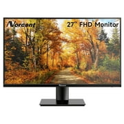 Norcent 27 Inch Desktop Frameless Monitor, 75hz Full HD 1080p VA LED Display, HDMI VGA Port, Wide Viewing Angle Blue Light Protection, Thin Frame Vesa Mountable, Adjustable Angle Screen, MN27-H