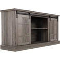 thumbnail image 3 of Modern Farmhouse TV Stand, Entertainment Center for 65 inch TV with Barn Door, Gray, 3 of 9