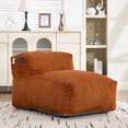 thumbnail image 5 of Big Bean Bag Chair for Adults, Memory Foam Lounger Sofa with Ottoman, Comfy Corduroy Beanbag for Living Room, Bedroom, Orange, 5 of 12