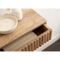 thumbnail image 3 of Kate and Laurel Reid Ribbed Wooden Tiered Floating Side Table, 18 x 10 x 9, Natural Wood, Modern Rectangular Mango Wood Floating Nightstand with Drawer for Bedroom Storage or Living Room End Table, 3 of 10