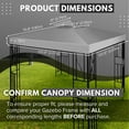 thumbnail image 3 of Gazebo Cover Replacement Canopy Top 10x10 Ft (3m x 3m) - Double Tier Top Canopy Cover Replacement with UV30+, Dirt, Water Resistant for Outdoor, Sunshade, Garden, Patio, Pavilion (Gray), 3 of 6