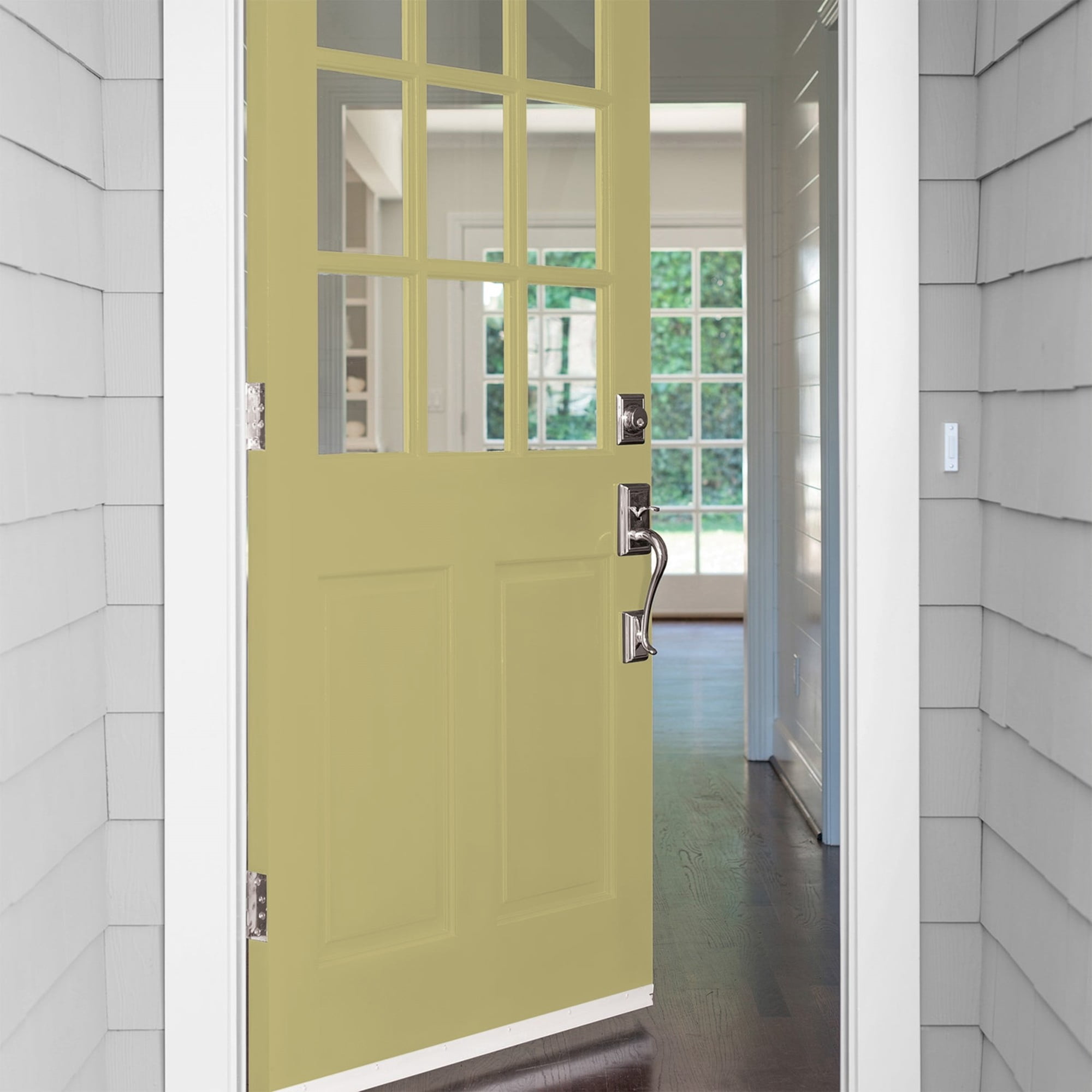 Glidden Fundamentals Gracious Glow / Green, Satin Exterior Paint, 1 Gallon