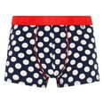 thumbnail image 3 of Happy Socks Men's Boxer Shorts, 3-Pack - Trunks, Cotton Stretch, Plain/Patterned Navy Big Dot S (Small), 3 of 7