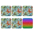 thumbnail image 2 of Disketp Retro Seamless Flying Butterflies Funny Coasters,6 Pcs Leather Coasters With Holder, Perfect Housewarming Hostess Gifts,Protect Furniture From Water Marks Scratch And Damage, 2 of 9