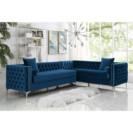 Levi Blue Velvet Corner Sectional Sofa 120 Inches Right Facing Canada - Blue Sectional Sofa Canada Levi Blue Velvet Corner Sectional Sofa 120 Inches Right Facing Canada - Blue Sectional Sofa Canada