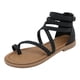 thumbnail image 1 of Bmisegm Plus Size Sandals for Women Fashionable Soft Soled Back Pack Roman Sandals Sandals Women Summer Black 6.5, 1 of 7