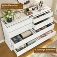 thumbnail image 4 of 8 Drawers Double Dresser Wooden White Dresser Chest of Drawers for Bedroom,Large Storage Cabinet for Home Living Room, 4 of 9