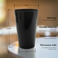 thumbnail image 3 of Reusable Plastic Tumblers Set of 8 Plastic Cups Reusable Drinking Cups 20 oz Grey,Unbreakable,Eco-Friendly,Recycled Plastic Beverage, 3 of 8