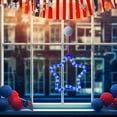 thumbnail image 2 of Blue Suction Cup LED Star Window Light for Fourth of July, Patriotic Front Door and Glass Decoration with Warm Light, Battery Operated Indoor Outdoor Decor for Independence Day, 2 of 6