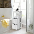 thumbnail image 6 of Giantex Narrow Storage Bathroom Cabinet, Freestanding Floor Cabinet w/2 Removable Drawers, White, 6 of 8