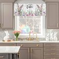 thumbnail image 5 of Valance Curtains for Kitchen Windows Easter Bunny Wreath Colorful Egg Rod Pocket Valance Spring Garden Flower Short Window Curtain Topper for Bedroom Living Room Bathroom 42x12in,1&nbsp;Panel, 5 of 9